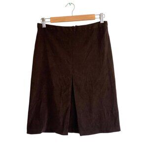 BCBGMAXAZRIA BROWN VELVET MIDI SKIRT BUSINESS WORK WOMENS SIZE 4